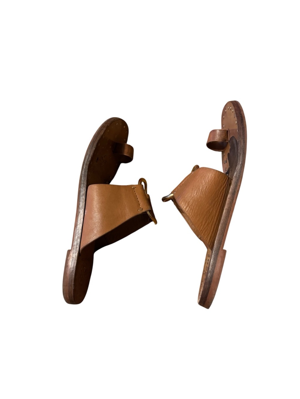 Tory Burch Tan Brown Leather Toe-Ring Sandals size 7